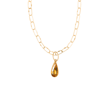 22KG FACETED CITRINE DROP PENDANT- chain sold separately