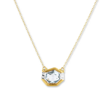 SIZE NEEDED Sky Blue Topaz & Diamond Deco Necklace