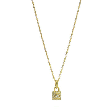 Chunky Pave 18k gold Lock Emblem on Cable Chain