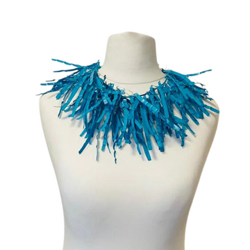 Jimi Hendrix Recycled Plastic Bottles Fringe Necklace - Short - Turquoise