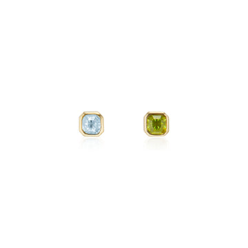 18k gold, aquamarine and diamond Thor(vi) Small Sideways Hammer Studs