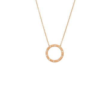 Dunes Small Circle Diamond Necklace - 18K Rose Gold