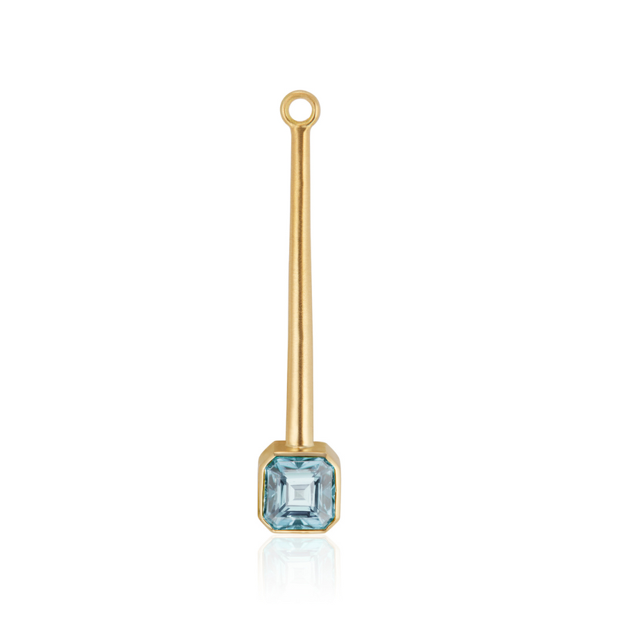 18k gold, aquamarine and peridot Thor (vi) Attachable Single Statement Hammer - 18K Yellow Gold