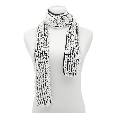Recycled Rubber Loop Scarf - White