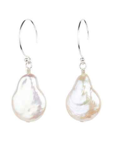 White Petal Pearl Earrings