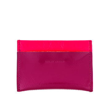 Two Tone Murphy Card Wallet: Ruby/Fluoro Red
