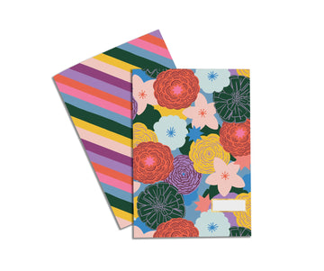 Notebook Set - Flowers & Stripes