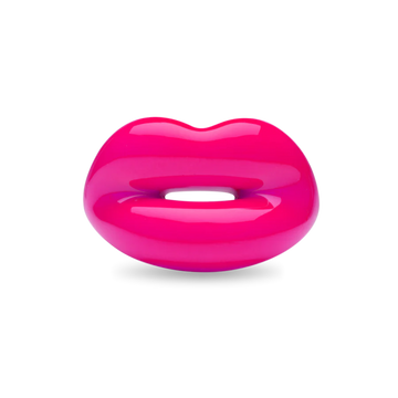 Hotlips Neon Pink Loveheart Ring- size 8