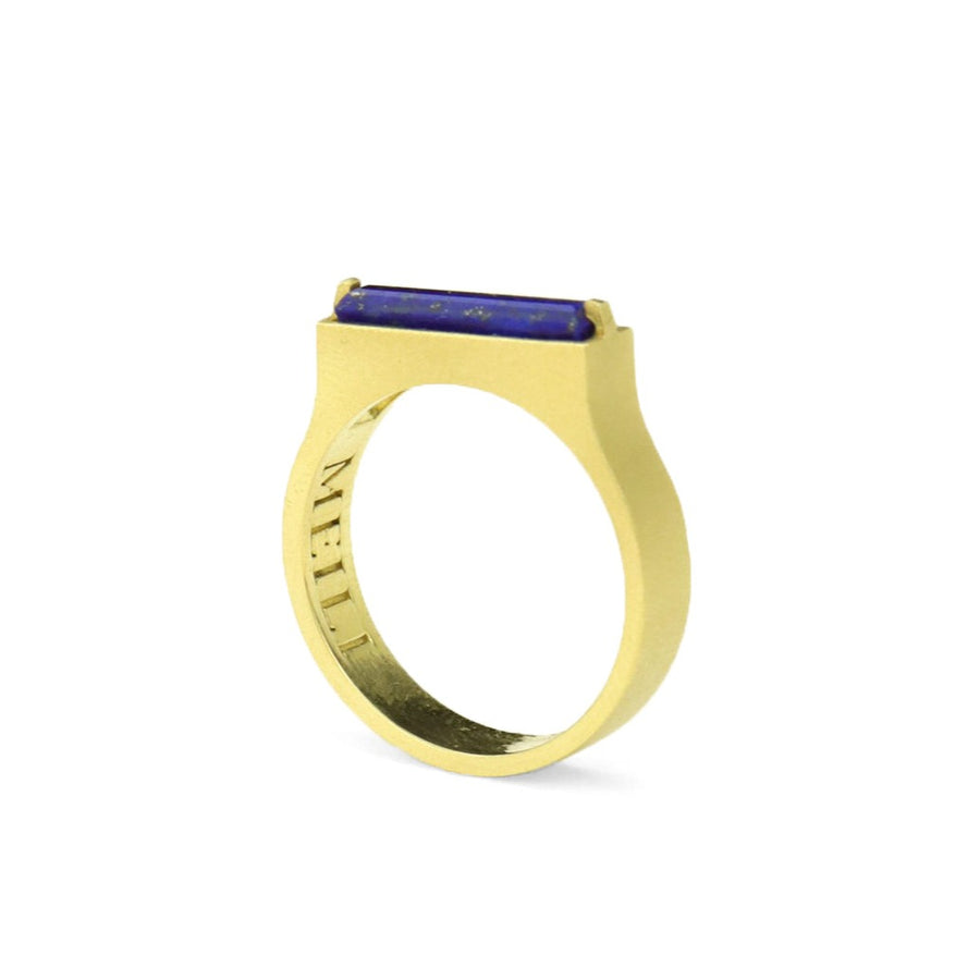 Petite Horizontal Lapis Pillar Ring (Additional Gemstones Available)