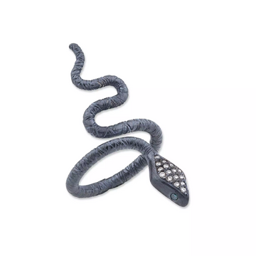 Oxidized Silver and Diamond Snake Ring