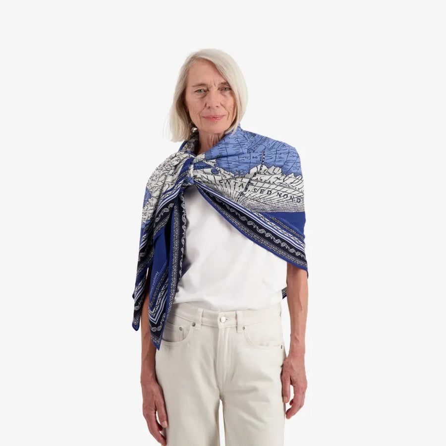 MAPPEMONDE BLUE Square CARRE scarf