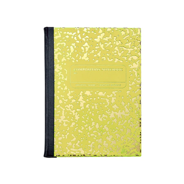 Leather Bound Hardcover Composition Notebook- NEON Yellow
