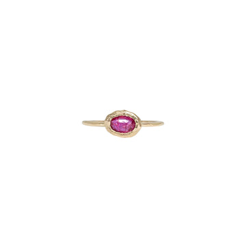 18k gold OVAL RUBY EAST WEST ring