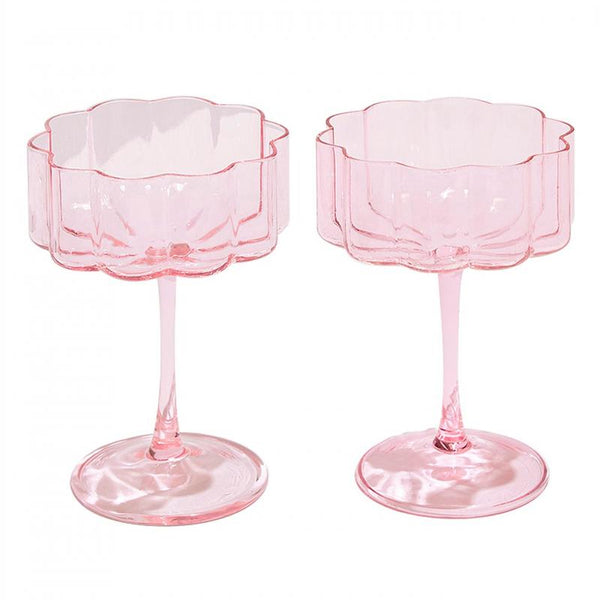 SET OF 2 WAVE WINE GLASSES - PINK – The Store at MAD