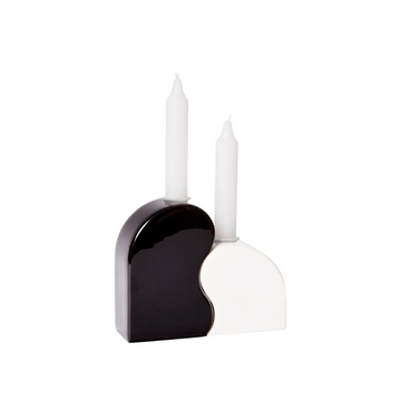Seymour Candle Holder Black and White