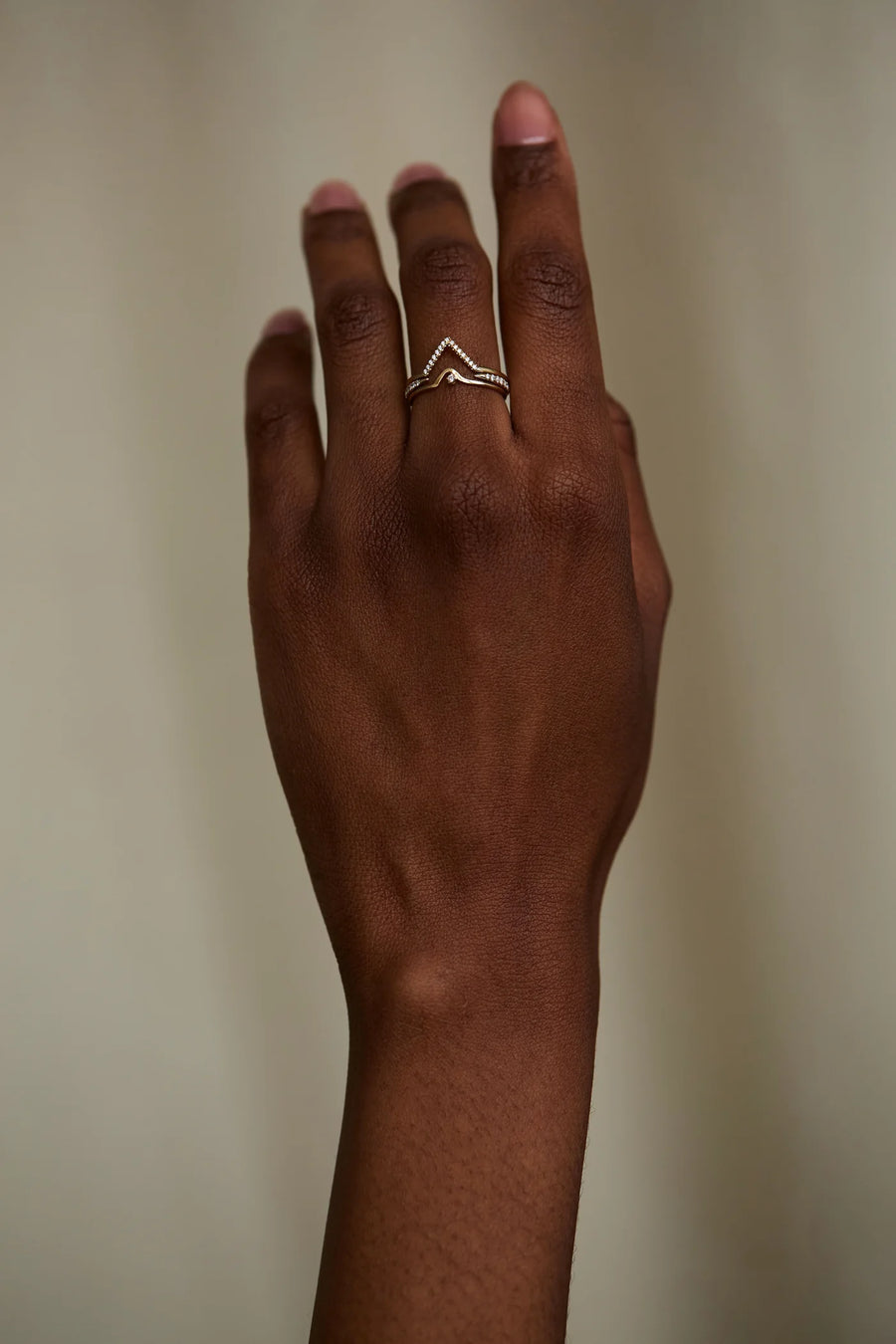 White Diamond Micropave Triangle Ring - Size 7