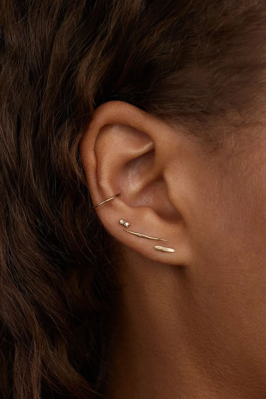 Gold Stick Wisp Earrings - 10K Yellow