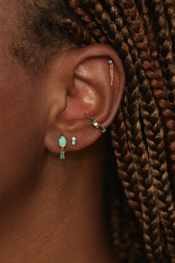 Opal & Tourmaline Stela Stud Earrings