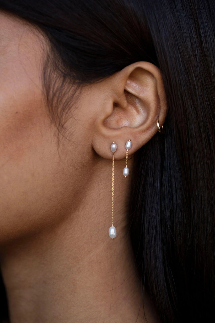 Long Pearl Shower Earrings