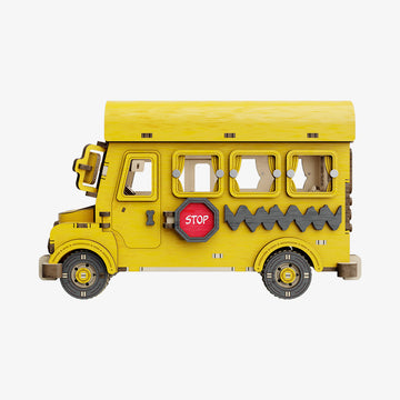 Snoopy Wooden DIY Kit· School Bus·3D