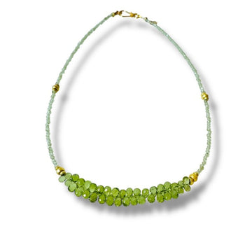 Adored - Peridot Briolettes & Faceted Rondelles