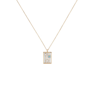 Opal Drift Necklace -14K YG w/ Opal + White Diamonds