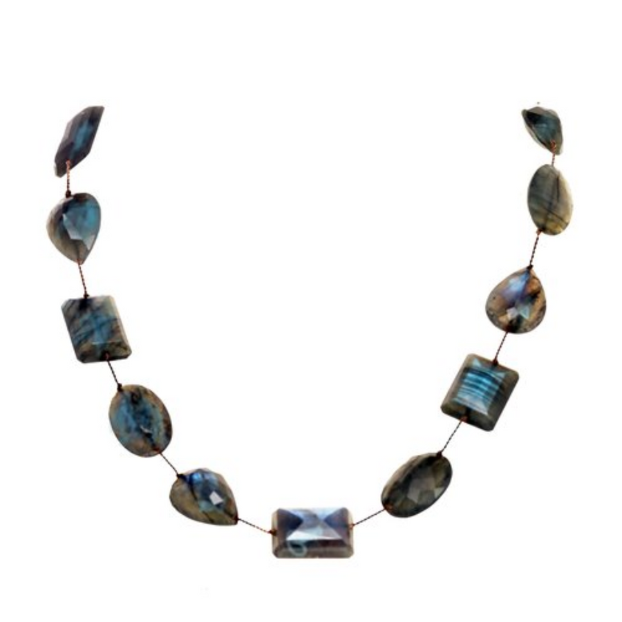 CUSHION CUT LABRADORITE necklace