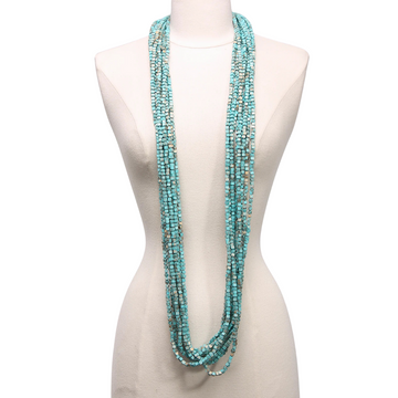 Next Pashmina Hand Painted Necklace - Turquoise w/ Gold