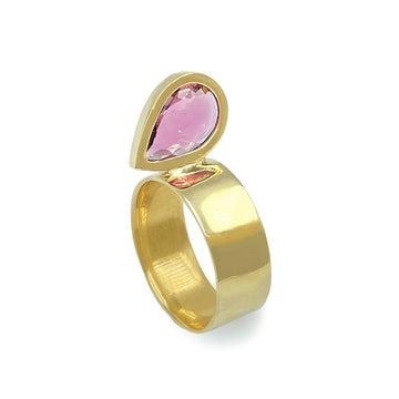 Perched Pink Tourmaline Ring