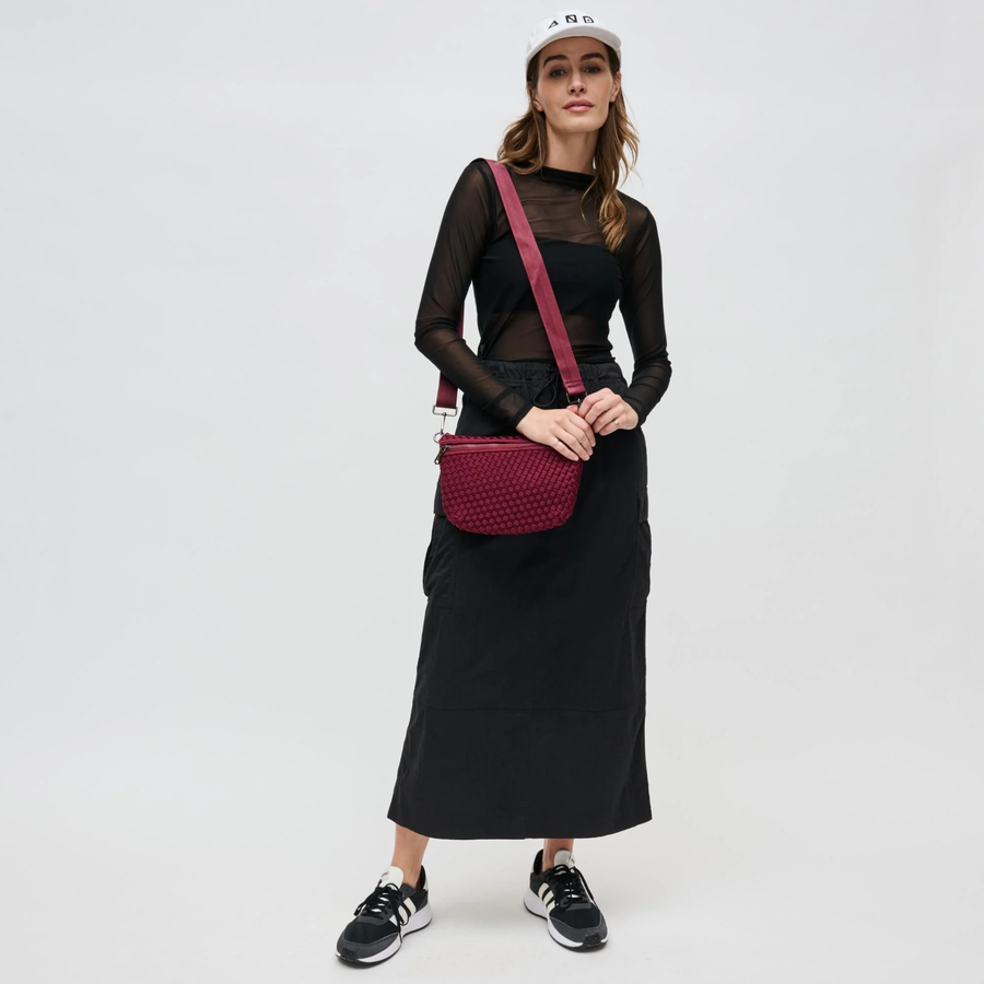 Wine Ethereal Woven Neoprene Crossbody Bag