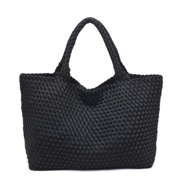 Black Laced Up Sky's The Limit Large Tote Bag