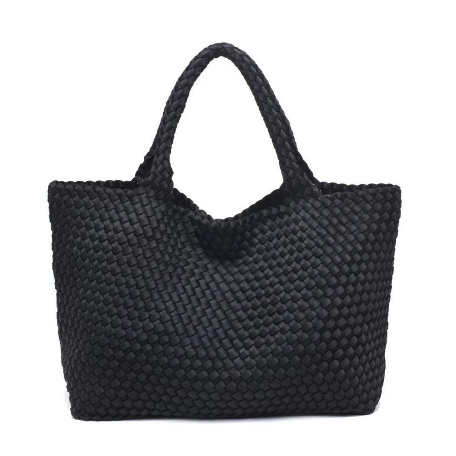 Black Laced Up Sky's The Limit Large Tote Bag