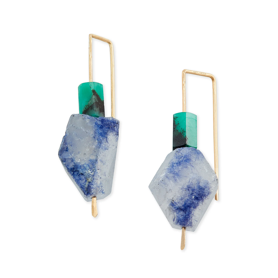 Medium 2 Stone Hook Earring