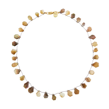 Black Mother of Pearl Step-Cut Necklace