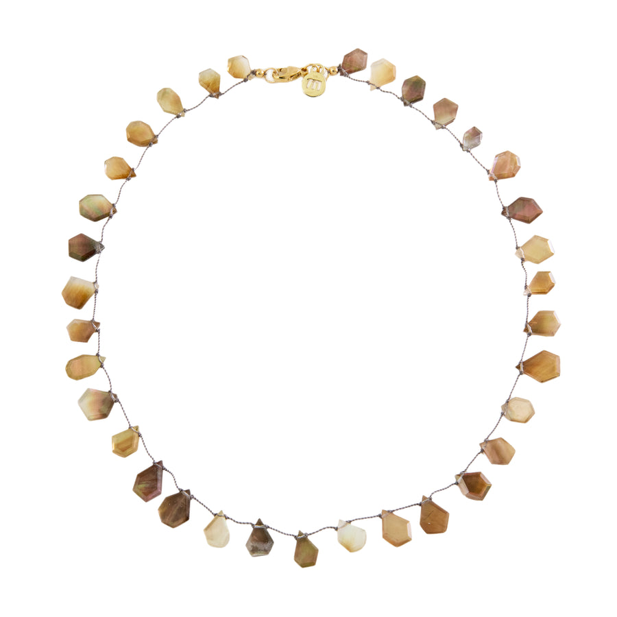 Black Mother of Pearl Step-Cut Necklace