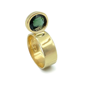 PERCHED GREEN TOURMALINE RING