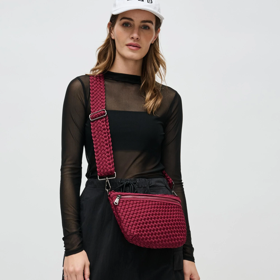 Wine Ethereal Woven Neoprene Crossbody Bag