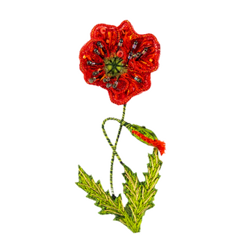 Field Poppy Brooch Pin