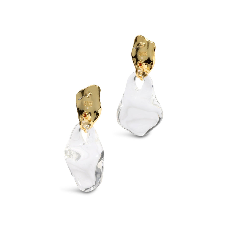 Liquid Lucite Wafer Post Earring