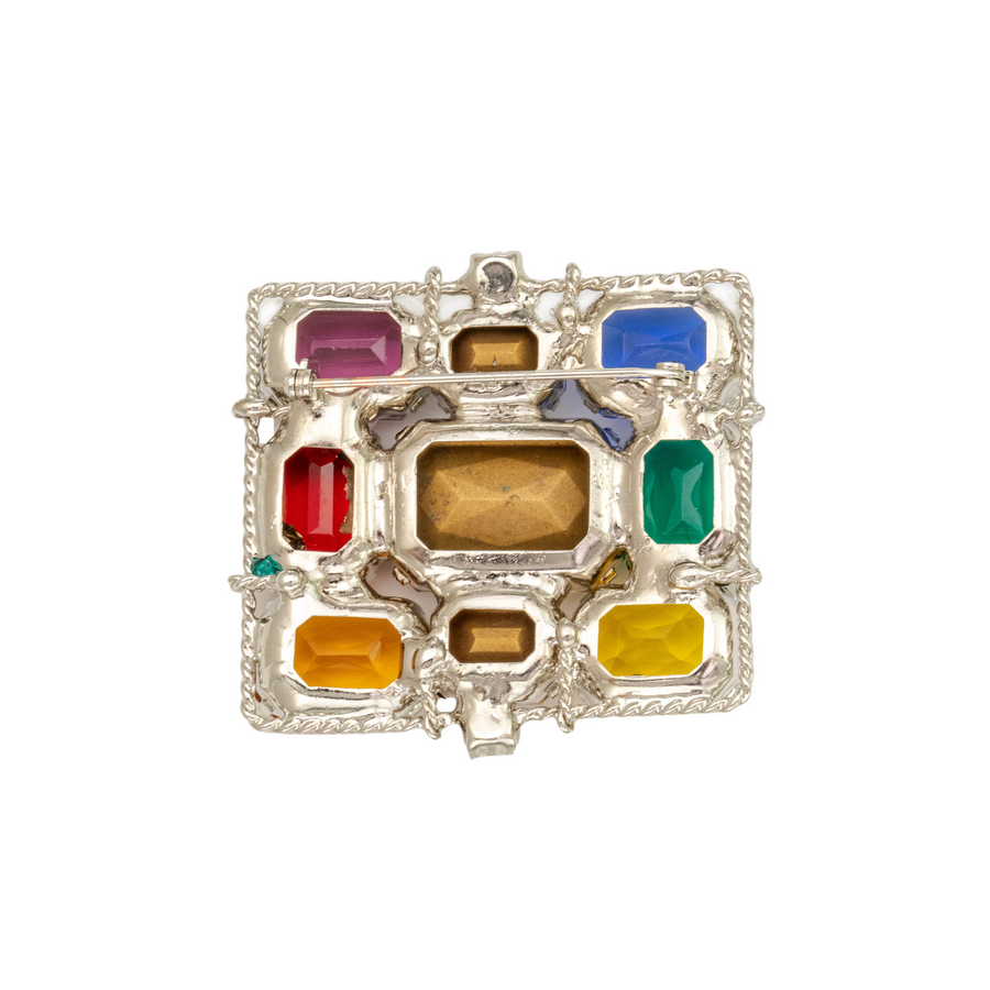 Rainbow Rectangle Brooch