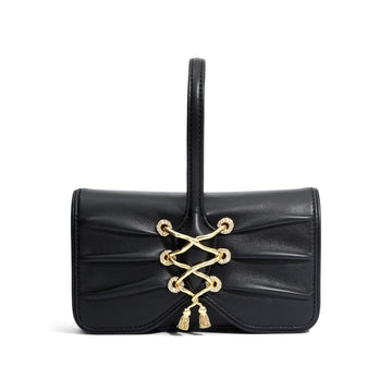 Lace-Up Wristlet - Black