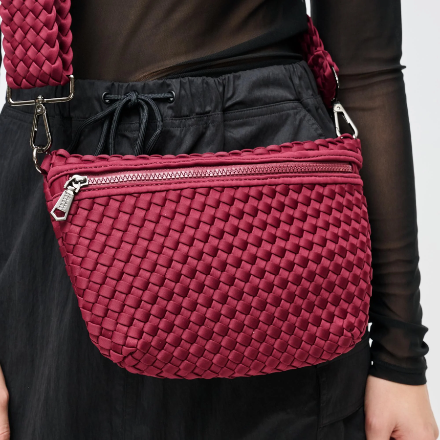 Wine Ethereal Woven Neoprene Crossbody Bag