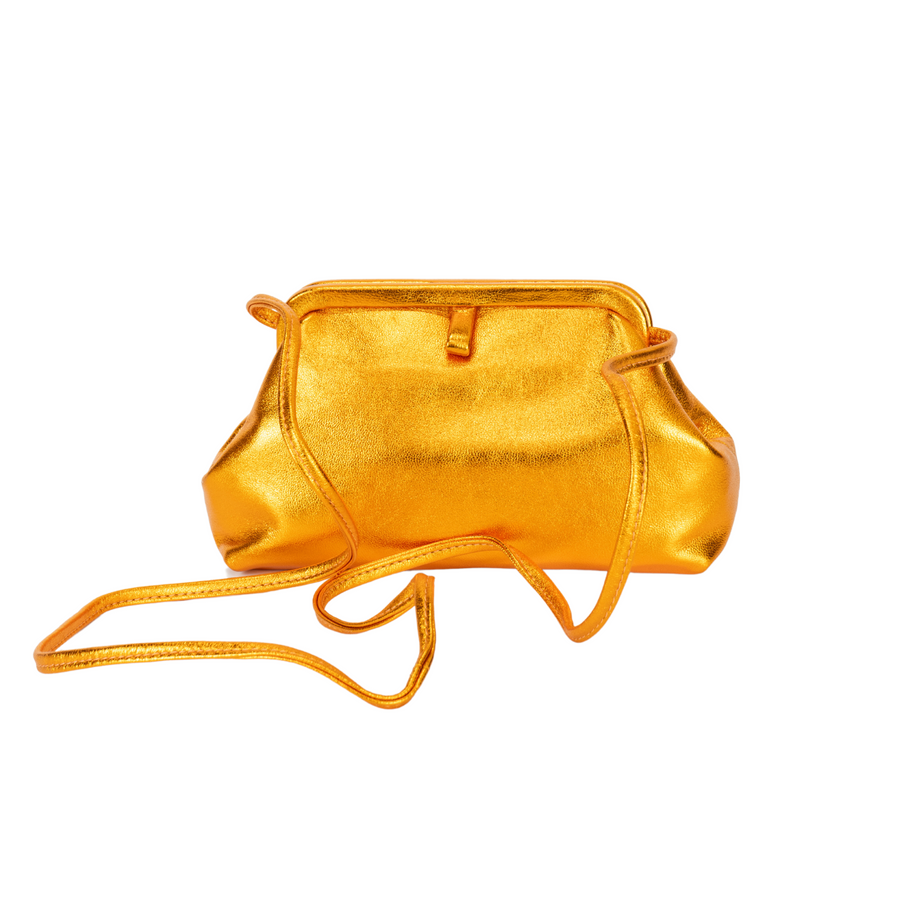 Liette Leather Clutch - Orange