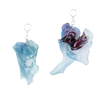 Bioplastic Earrings - Blue with Asymmetrical Purple