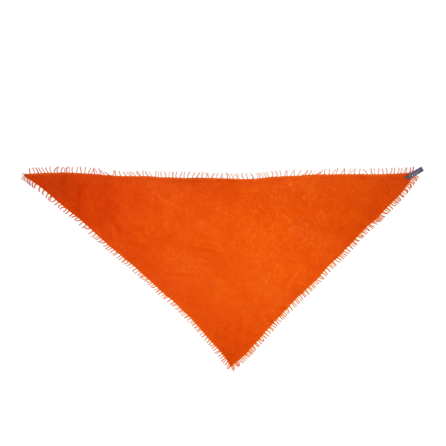 Felted Cashmere Triangle Scarf: Tiger Orange