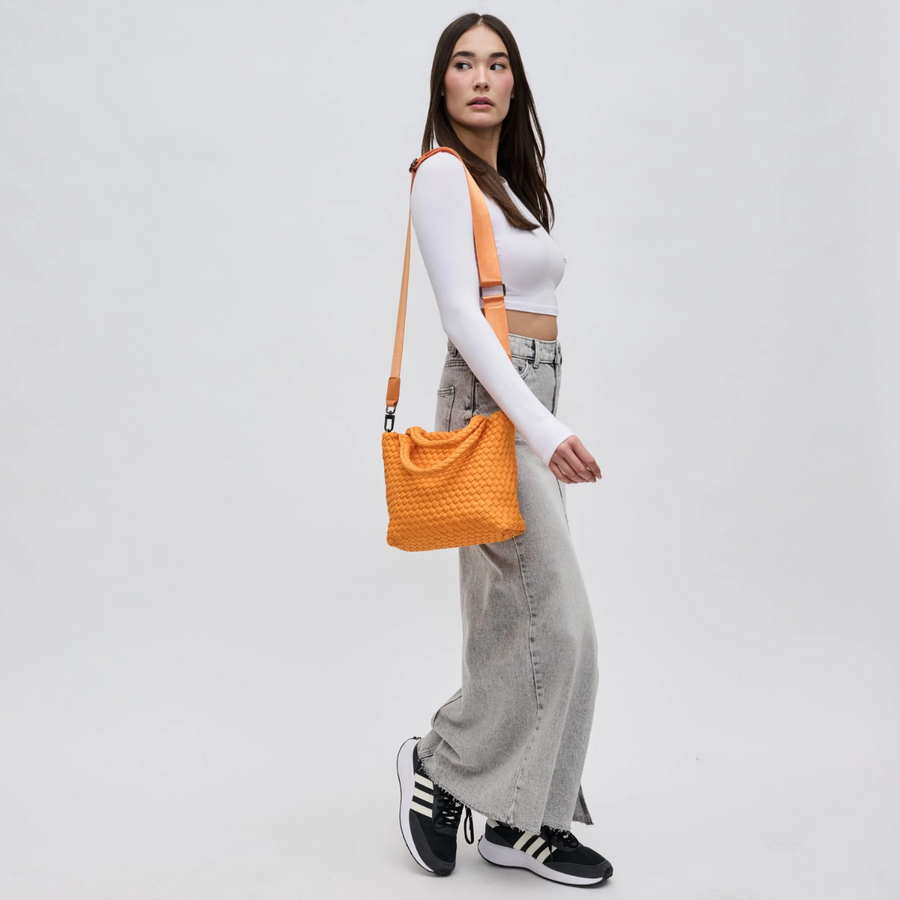 Neon Orange Sky's The Limit Small Tote Bag