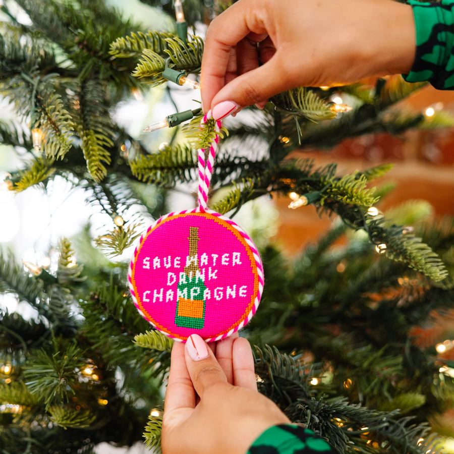 Save Water Needlepoint Ornament