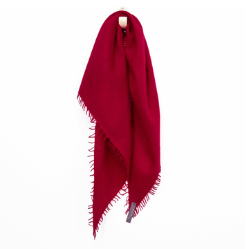 Felted Cashmere Triangle Scarf: Dilusha Red