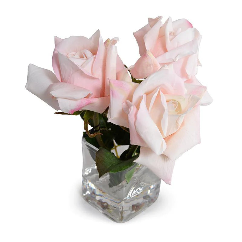 Rose Natural Touch Cutting in Glass - Pink