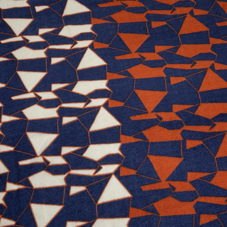 INDIGO AND AMBER WOOL SCARF